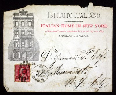 Busta di spedizione lettera a Francesco Ginnasi, 1890
